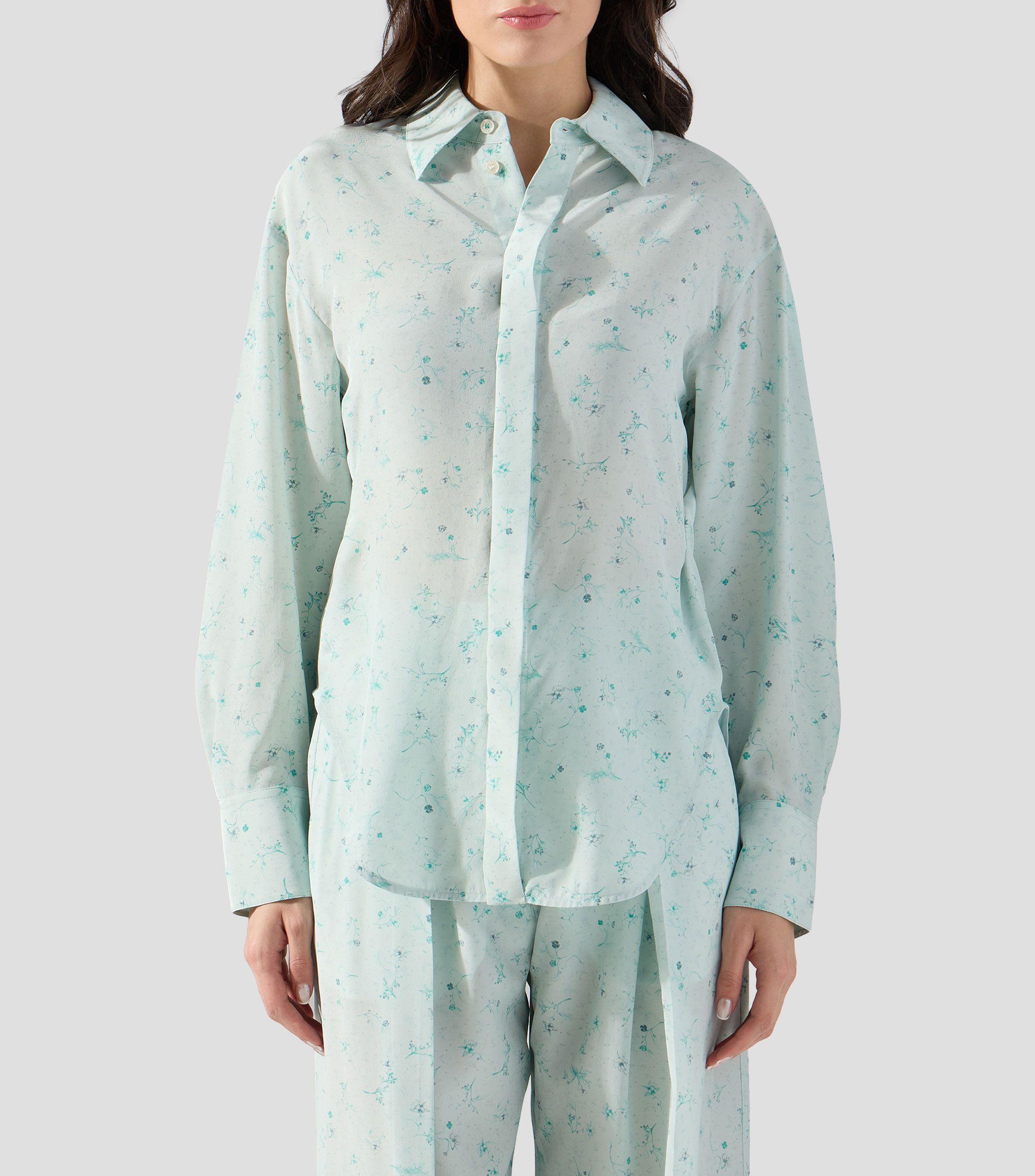 Camisa estampada con manga larga Mujer